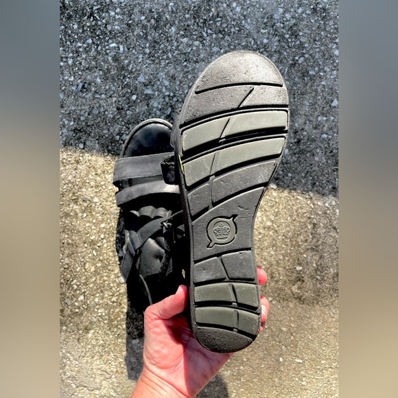 BORN Brand Strappy Sandals - Wedge - Leather - Black - Women’s Size 9M -Open Toe - Picture 7 of 11